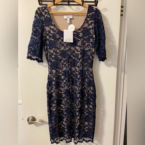 Belle Badgley Mischka blue lace cocktail dress - brand new with tag